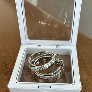 Fendi Style logo hoop earrings